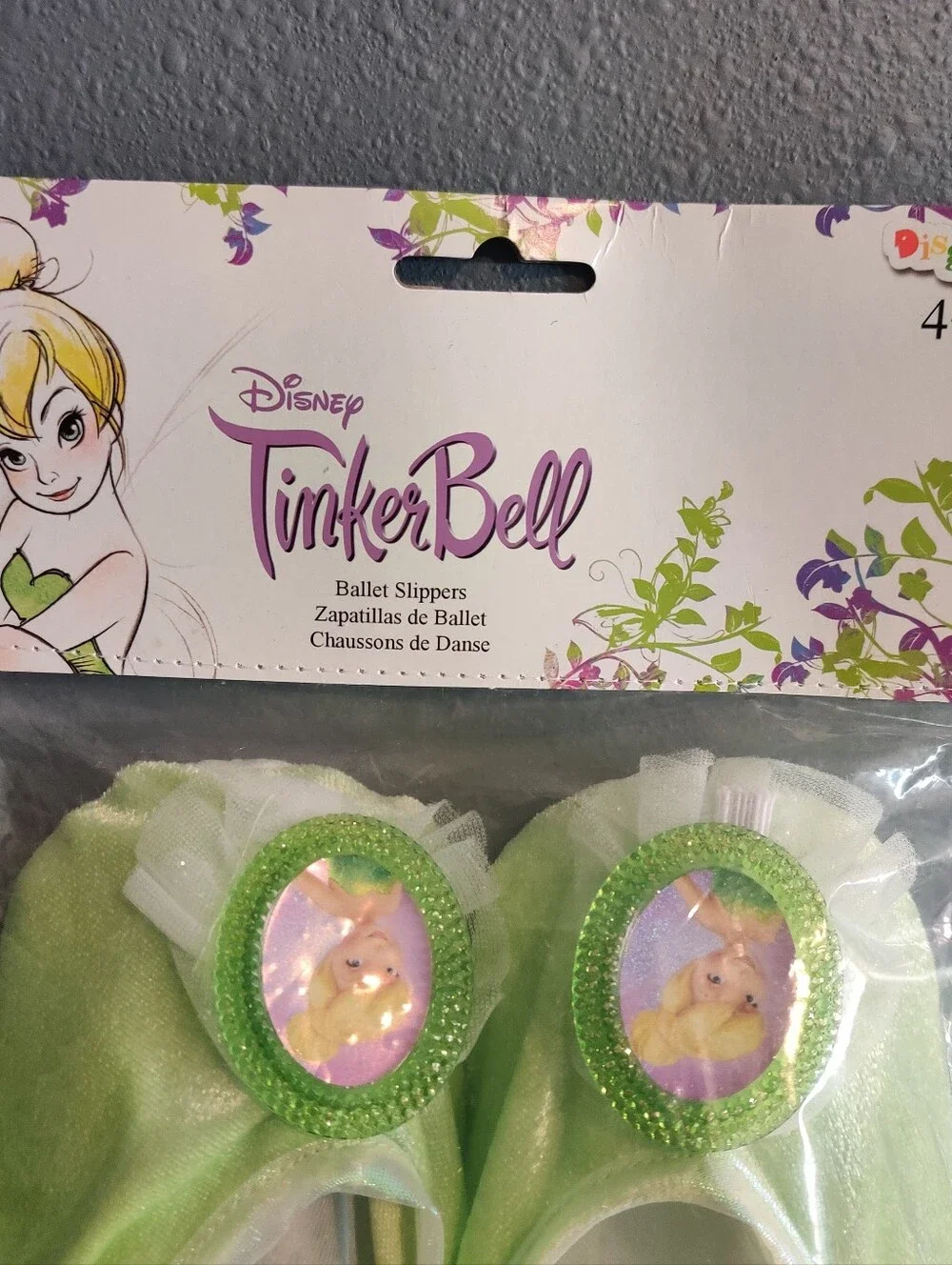NEW Tinkerbell Ballet Slippers 4+ Disney Princess Shoe Halloween Costume Cosplay